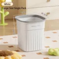 White minimalist large capacity cream style trash can with pressure ring for kitchen - Large 19L / White
