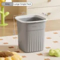 Large grey cream-style trash can with white press ring for kitchen and bedroom - Large 19L / Gray