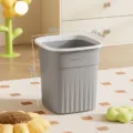 Grey medium-sized square trash can with cream style and dimension markings for home - Medium 13L / Gray
