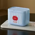 Cute light blue mini storage box for cotton swabs and hair accessories with apple design - Sky Blue