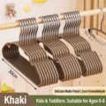 Durable non-slip matte resin hangers for children and toddlers in khaki color finish - Khaki