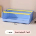 Large stackable blue and yellow plastic desk organizer box for stationery and snacks - Large (1 Piece) / Blue + Yellow