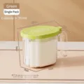 Green airtight spice jar with spoon and handle, 350ml capacity kitchen storage - Green