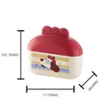 Cute portable travel soap box with red lid and dog illustration, size 117x102x46mm - Red White