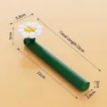 Portable foldable green tablet stand with white daisy flower design for reading. - Green + White