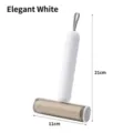 Elegant white portable lint roller with replaceable sticky paper for pet hair removal - Elegant White