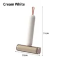Cream white 3-in-1 household lint roller for pet hair and dust removal, 21x11cm - Cream White