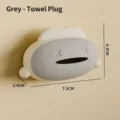 Gray creative cartoon style wall-mounted towel plug holder for bathroom and kitchen storage - Gray