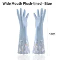 Guanti per pulizia blu impermeabili foderati in pile con polsino lungo 42 cm - Polsino Largo Foderato in Pile / Blu Morandi