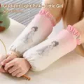 Pink gradient waterproof canvas oversleeves featuring a cute cartoon girl design - 31x18cm / Gradient Pink - Girl
