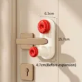 Adjustable red security door stopper tool for home safety and solo travel protection - 15.7x6.3x4.7cm / Red