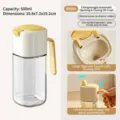 Automatic opening and closing glass oil bottle with 500ml capacity in white finish - 500ml / White