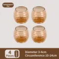 Pack of 4 large tea-colored silicone chair leg floor protectors for 3-4cm diameter - L / Set of 4 / Transparent Tea