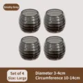 4Pcs Large Transparent Grey Silicone Chair Leg Floor Protectors for 3-4cm Diameter - L / Set of 4 / Transparent Gray