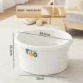 Bañera para pies blanca para adultos con puntos de masaje y 34,5 cm de diámetro - Adulto / Blanco