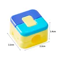 Organisateur de câbles magnétique coloré pour bureau, dimensions 2,2x2,2x1,4 cm - Lot de 6 / Bleu Ciel & Citron