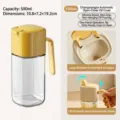 500ml yellow glass oil dispenser with automatic gravity flip lid for mess-free kitchen pouring - 500ml / Yellow