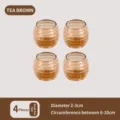 Set of 4 tea-colored small silicone chair leg caps for furniture legs with 2-3cm diameter - S / Set of 4 / Transparent Tea