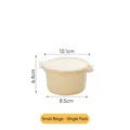 Small beige round food storage container for kitchen refrigerator organization - 350ml / Small (Single Pack) / Beige