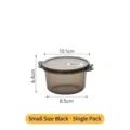 Small black transparent food storage box with lid for kitchen organization, 10cm diameter. - 350ml / Small (Single Pack) / Black