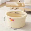 Recipiente para baño de pies de plástico beige con puntos de masaje y asas cómodas - Adulto / Beige