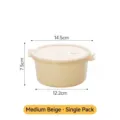 Medium beige round food storage container for refrigerator organization and food keeping - 800ML / Medium (Single Pack) / Beige