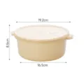 Large beige round plastic food storage container with airtight lid, 19.2cm width variant - Single Piece / Large (1800ml) / Beige
