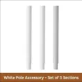White lint roller extension rod accessory set with 3 detachable sections for home cleaning - Long Pole Set (3 Sections) / White