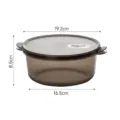 Large smoke black round refrigerator food storage container with dimensions for meal prep - Single Piece / Large (1800ml) / Black