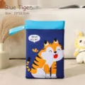 Bolsa impermeable para pañales color azul con dibujo de tigre para cochecitos de bebé - Azul Tigre / 23x33.5cm / Azul
