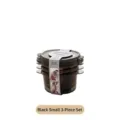 3-piece set of black small translucent food storage containers for fridge - Small (350ml) / Set of 3 / Black