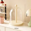 Rotating transparent acrylic dome display stand for figurines and dolls, 26cm variant - Large (26cm x 18.5cm) / Creamy Yellow