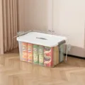 Large transparent white storage box, 38x26x20cm, ideal for snack and toy organization - L / Single Pack (38x26x20cm) / Clear White
