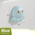 Blue octopus-shaped sink overflow hole plug made of soft TPR material, 4x4cm size - Blue