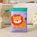 Bolsa de pañales impermeable portátil con león lindo para viajes y cochecito de bebé - León Verde Oscuro / 23x33.5cm / Verde Oscuro
