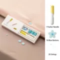Weiches Silikon-Blumen-Bettdecken-Fixier-Set mit 1 Stift, 18 Schnallen und 20 Fäden - Blau Blumen Kombination / 18er-Set / Zitronenhähnchen Blau