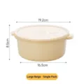 Large beige round food storage container with lid showing height and width measurements - 1800ML / Large (Single Pack) / Beige