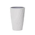 Elegant white spiral textured mouthwash cup with grey interior for modern bathroom decor - Spiral Texture Style / Off-White