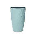 Modern light blue mouthwash cup with unique spiral texture and durable thick plastic - Spiral Texture Style / Light Blue