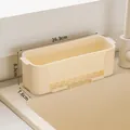 Porte-éponge de cuisine beige crème avec égouttoir, dimensions 26,3x8,3x7,6 cm - 26.3x7.6x8.3cm / Crème