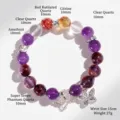Pulsera de cuentas de amatista multipiedra con dije de mariposa, cuentas de 10 mm - Estilo Mariposa Con Borla / Circunferencia 15cm