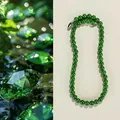 Elegante collana di perle di calcedonio verde da 8 mm con chiusura in argento lucido - Collana di Calcedonio Verde da 8mm / 8mm