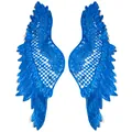 Detaillierte Ansicht der blauen wasserlöslichen Polyester-Spitzenflügel-Patches - Blau