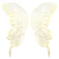 Macro view of beige lace mesh embroidered butterfly patches for DIY sewing accessories - Size 6 / Beige