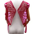 Detail view of large red butterfly wing lace embroidery patch for lingerie back decoration - Burgundy