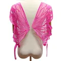 Detailed macro view of large pink butterfly lace embroidery for lingerie accessories - Rose Red