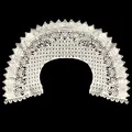 Close-up of white cotton embroidered hollow out lace detachable doll collar lapel - Apricot