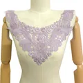 Col en dentelle soluble dans l'eau violette pour accessoire de couture DIY chic - Violet