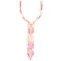 Close-up of a colorful geometric embroidered lace fake collar piece for garments - Style 4# Multicolor