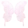 Macro detail of delicate pink lace butterfly embroidery patches for DIY garment crafts - Size 6 / Pink